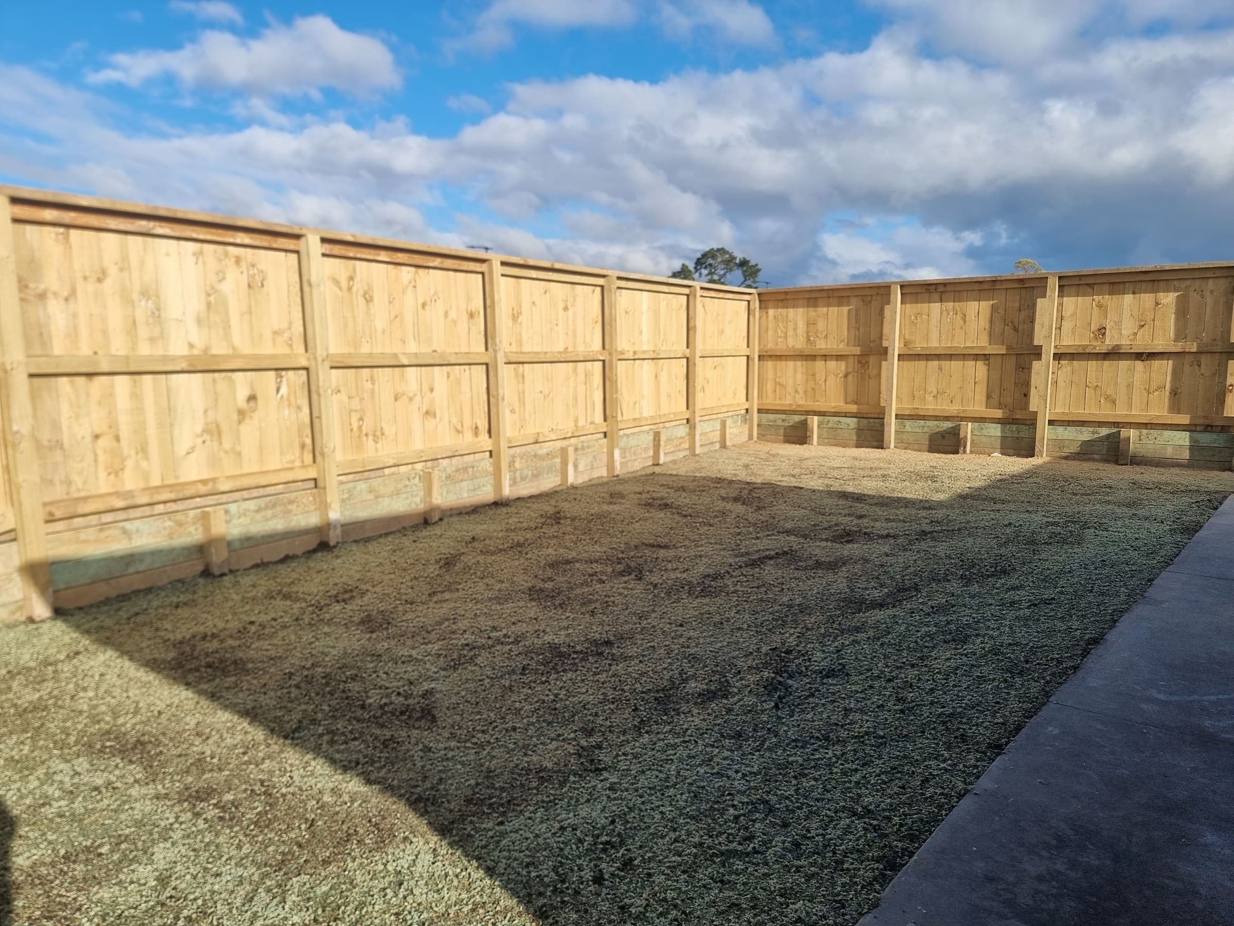 Timber fencing and retaining wall built by Tensen Landscapes in Hamilton